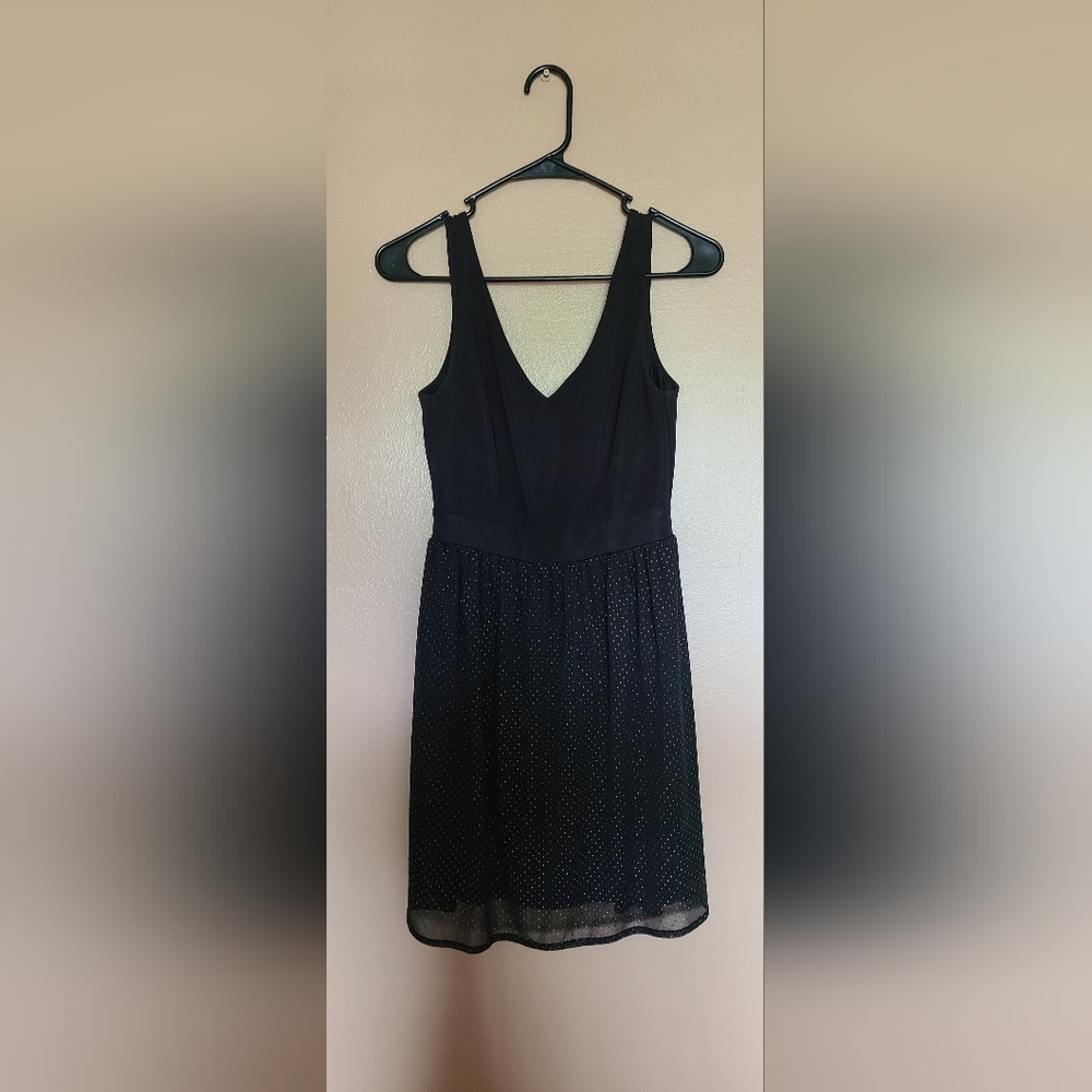 Be Bop Black Silver Dot Sleeveless Mini Dress Womens Size Small